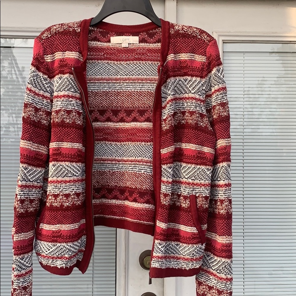 Multicolor zipper cardigan